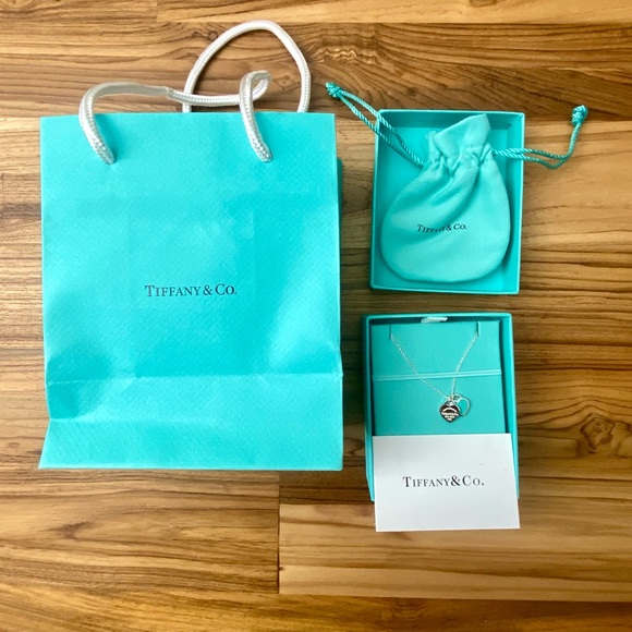 NIB Tiffany Blue Double Heart Tag Pendant (silver, small) original price $475 - Picture 4 of 4